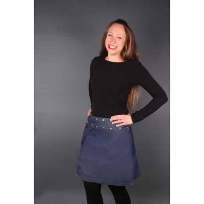 Wikkelrok in Denimstijl (Donkerblauw)