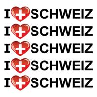 Sticker - 10x - I love Schweiz - 19 x 4 cm - Zwitserland - landenthema