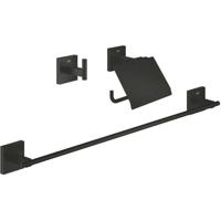 3-in-1 accessoireset - GROHE - 411242430 - Matzwart - Metaal - Douche