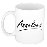 Naam cadeau mok / beker Anneloes met sierlijke letters 300 ml - thumbnail