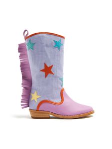 Stella McCartney Kids bottines frangées à patch étoile - Violet