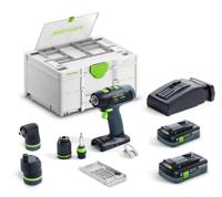 Festool T 18+3 HPC 4,0 I-Set Accu Schroefboormachine 18V 4.0Ah + 2x Hulpstukken in Systainer - 577609