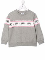 Chiara Ferragni Kids sweat à logo imprimé - Gris - thumbnail