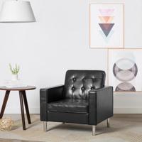 Fauteuil zwart 75x70x75 cm kunstleer
