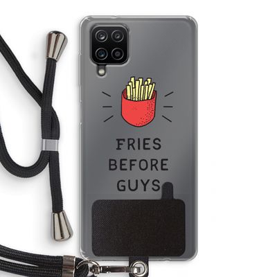 Fries before guys: Samsung Galaxy A12 Transparant Hoesje met koord