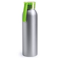 Aluminium drinkfles/waterfles met groene dop 650 ml - thumbnail