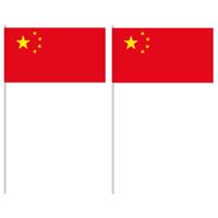 Zwaaivlaggetje China - 12 x 24 cm - stokje 40 cm - Chinese versiering - handvlag - vlaggetje