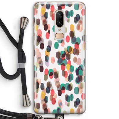 Tropical Dots: OnePlus 6 Transparant Hoesje met koord
