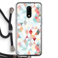 Gekleurde driehoekjes pastel: OnePlus 7 Transparant Hoesje met koord Gekleurde driehoekjes pastel: OnePlus 7 Transparant Hoesje met koord