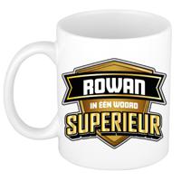 Naam mok Rowan - wit - Superieur - keramiek - 300 ml - cadeau collega beker