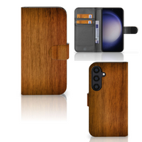 Samsung Galaxy S24 Book Style Case Donker Hout