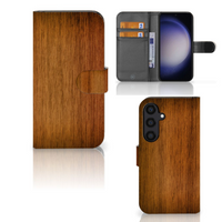 Samsung Galaxy S24 Book Style Case Donker Hout - thumbnail