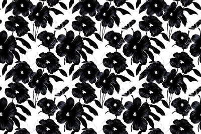 Zwarte klaproos vinyl tapijt bloemen en planten