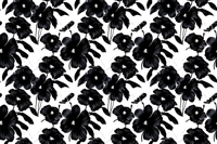 Zwarte klaproos vinyl tapijt bloemen en planten