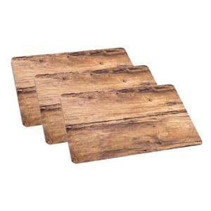 Placemat kunststof eikenhout opdruk - Set van 6x stuks - 44 x 28,5 cm - Tafel dekken