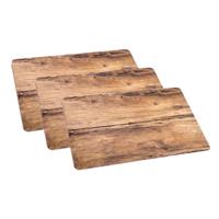 Placemat kunststof eikenhout opdruk - Set van 6x stuks - 44 x 28,5 cm - Tafel dekken