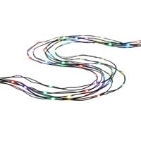 Lichtsnoer - gekleurd - 10 meter - 100 LED lampjes - 5 m aanloopsnoer zwart