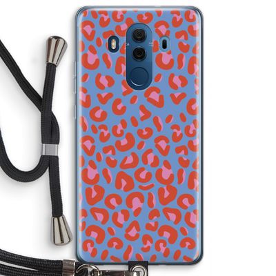 Leopard blue: Huawei Mate 10 Pro Transparant Hoesje met koord