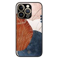 iPhone 14 Pro Max glazen hardcase - Abstract terracotta