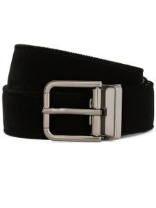 Dolce & Gabbana ceinture en velours à boucle - Noir