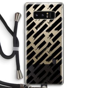 Zwarte vegen: Samsung Galaxy Note 8 Transparant Hoesje met koord