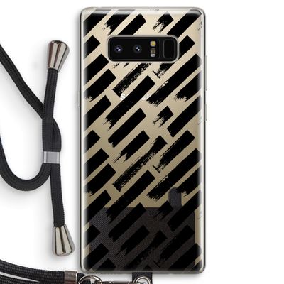 Zwarte vegen: Samsung Galaxy Note 8 Transparant Hoesje met koord