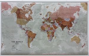 Wereldkaart 97ML World executive political, 136 x 84 cm | Maps Interna