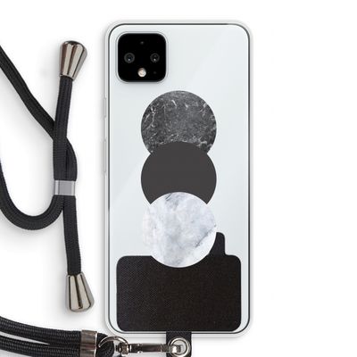 Marmeren cirkels: Pixel 4 XL Transparant Hoesje met koord