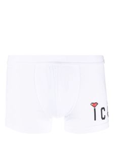 DSQUARED2 boxer en coton stretch à logo imprimé - Blanc