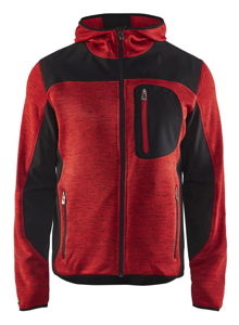 Blåkläder Gebreid vest met softshell 49302117 | Rood/Zwart | Maat S - 7330509411476
