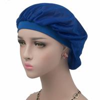 Kokosnoot Nightcap Air conditioning GLB lange haren GLB brede band satijn Bonnet (blauw)