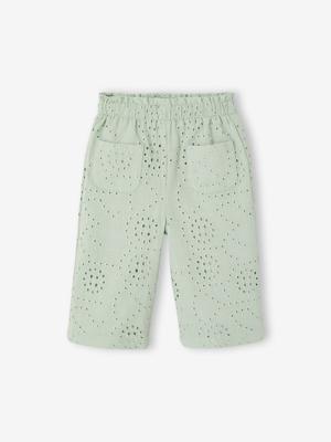 Broek baby meisjes Engels borduurwerk blauwgroen