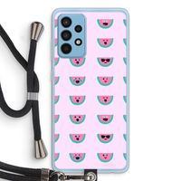 Smiley watermeloenprint: Samsung Galaxy A52 Transparant Hoesje met koord