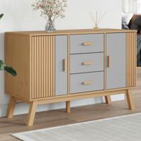 Dressoir OLDEN 114x43x73,5 cm massief grenenhout grijs en bruin - thumbnail