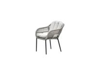 Pescara dining tuinstoel carbon black rope taupe met kussen