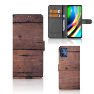 Motorola Moto G9 Plus Book Style Case Old Wood