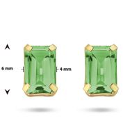 Oorknoppen geelgoud-agaat 2 x 0.51 ct groen 4 x 6 mm - thumbnail