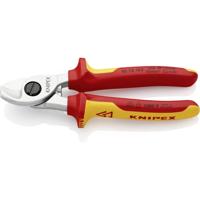 Knipex Kabelschere 165mm Griff VDE-isoliert Knipex 95 16 165 VDE-kabelschaar Geschikt voor (striptechniek) Aluminium- en koperkabel, een- en meerdraads 15 mm
