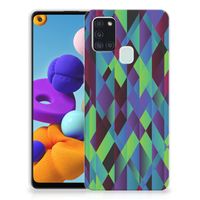 Samsung Galaxy A21s TPU Hoesje Abstract Green Blue