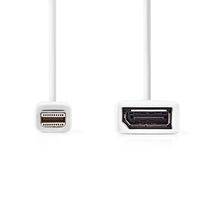 Nedis Mini DisplayPort-Kabel | DisplayPort 1.2 | Mini-DisplayPort Male | DisplayPort Female | 21.6 Gbps | Vernikkeld | 0.20 m | Rond | PVC | Wit | - thumbnail