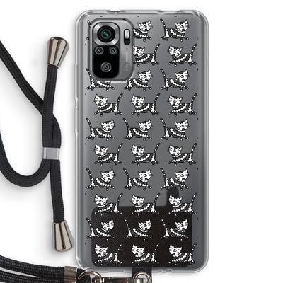 Zwarte poes: Xiaomi Redmi Note 10S Transparant Hoesje met koord