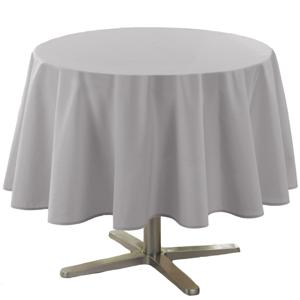 Eettafel tafelkleed rond - lichtgrijs - polyester - Dia 180 cm - Basic eettafel tafelkleden