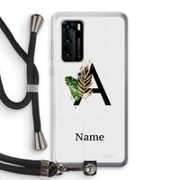 Charcoal Flora: Huawei P40 Transparant Hoesje met koord
