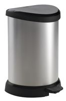 Curver decobin pedaalemmer ovaal 15 liter + binnenemmer zilver metallic