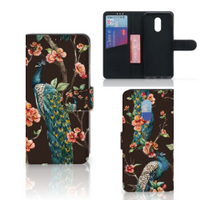OnePlus 7 Telefoonhoesje met Pasjes Pauw met Bloemen - thumbnail