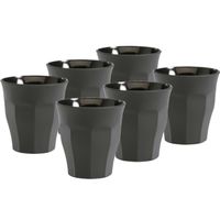 Set van 18x stuks koffie/espresso glazen grijs 90 ml Picardie