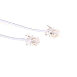 ACT TD5405 Platte Telefoonkabel | RJ11 Connectoren | Wit | 5 meter
