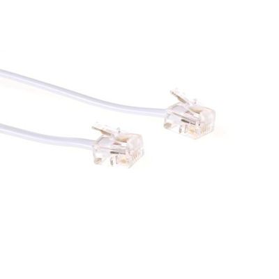 ACT TD5405 Platte Telefoonkabel | RJ11 Connectoren | Wit | 5 meter
