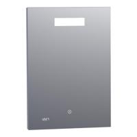 Brauer Quartz Spiegel - Rechthoekig - 50 cm - met Directe LED-Verlichting - Dimbaar - met Touchbediening - met Klok