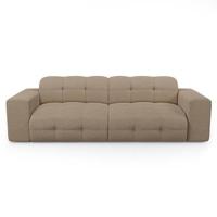 Sofa 4 zits stof bouclette taupe 230cm